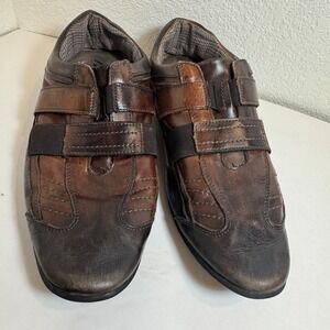 Brazilian Bacco Bucci Mens Loafers Size 10 Brown Leather Shoe Heavy Use
